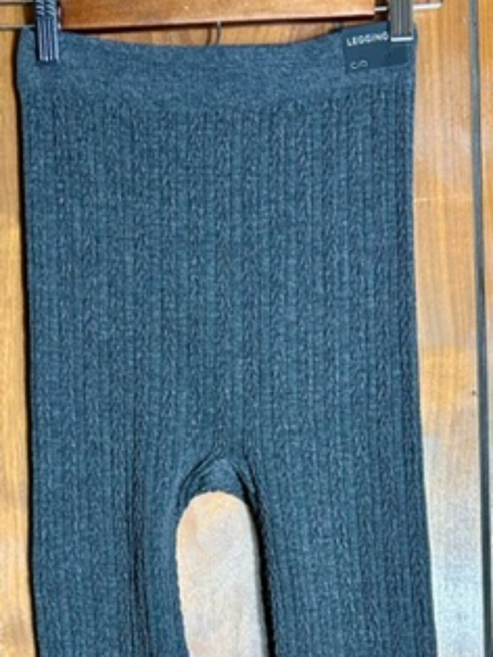 NWT Lane Bryant Charcoal Grey Cable Knit Legging Tights Stretch Sz C/D